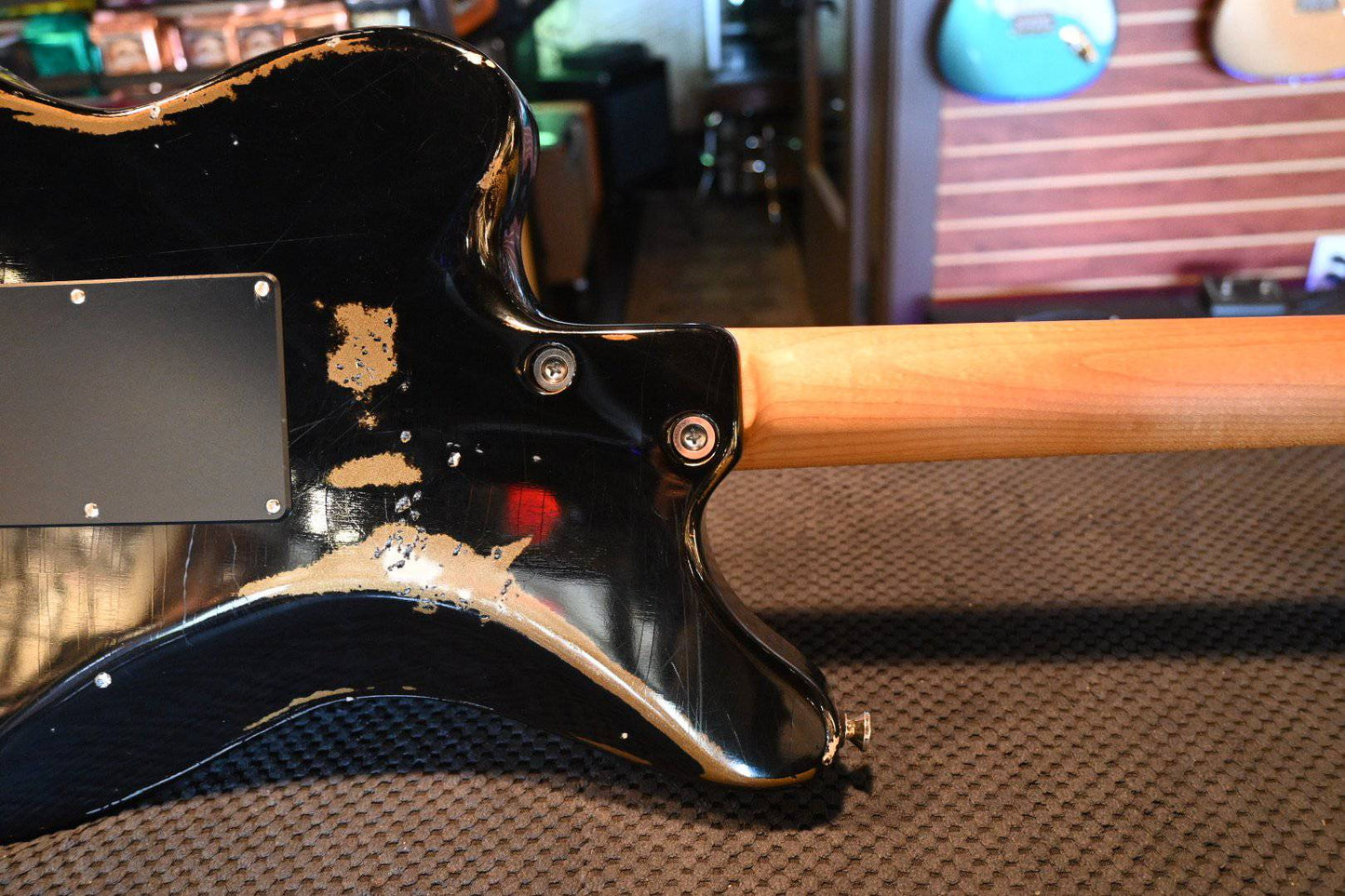 Tom Anderson Raven Classic - Black over Firemist Gold (In-Distress Level 3) #821P - Danville Music