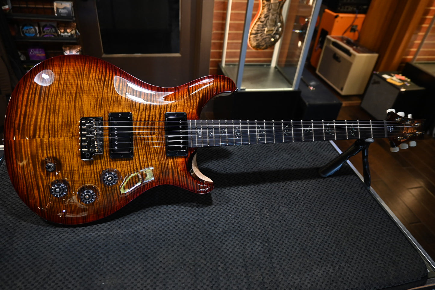 PRS Wood Library DGT 10-Top Ebony - Yellow Tiger Cherry Burst Guitar #2555