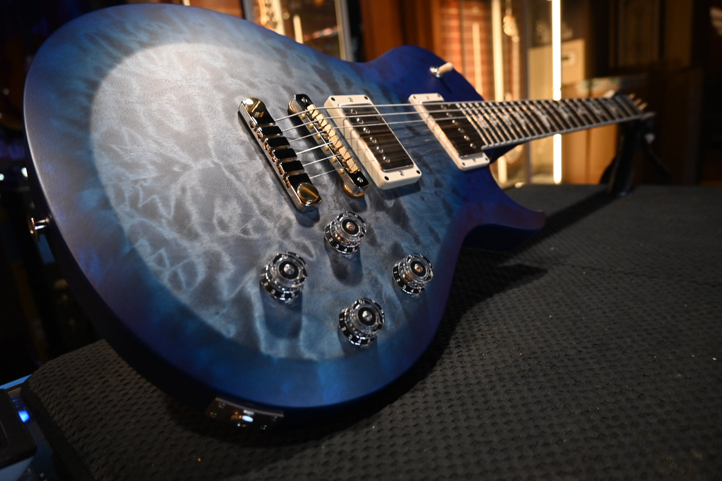 PRS Wood Library S2 McCarty SC 594 Single-Cut Quilt - Faded Gray Black Blue Burst Satin Guitar #920”