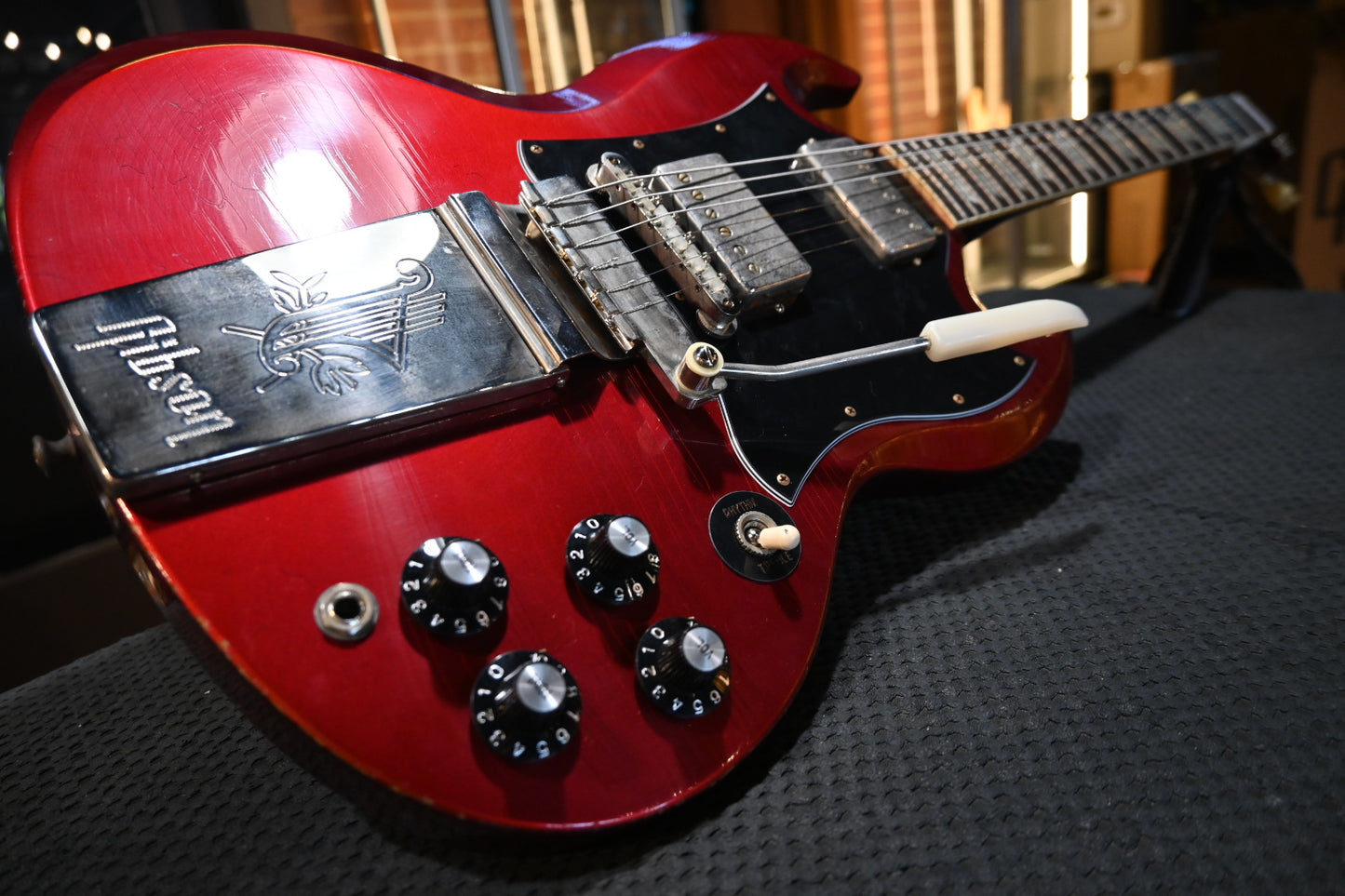 Gibson Custom Shop 1964 SG Standard Reissue Batwing Light Aged - Sparkling Burgundy Guitar #5704 - Danville Music