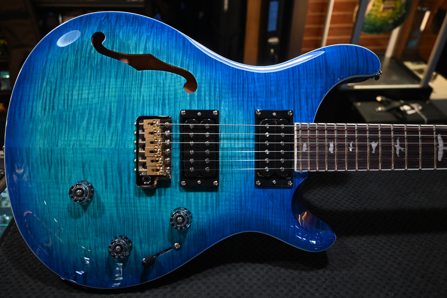 PRS SE Custom 24 Semi-Hollow Piezo - Lake Blue Guitar #5328