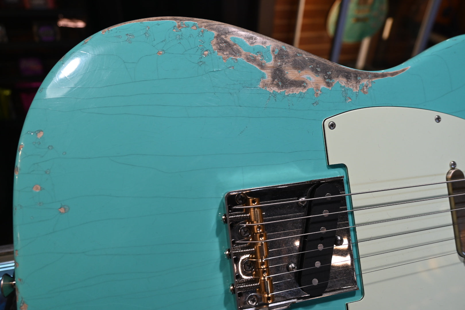Tom Anderson T Icon In-Distress - Seafoam Green Guitar #725N - Danville Music