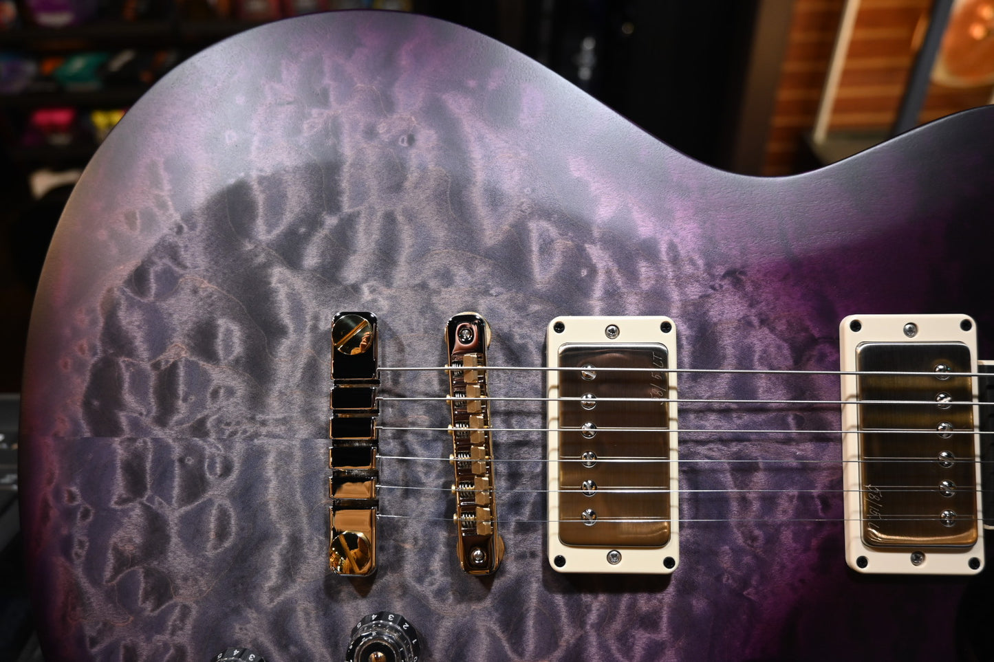 PRS Wood Library S2 McCarty SC 594 Single-Cut Quilt - Faded Gray Black Purple Burst Satin Guitar #8898