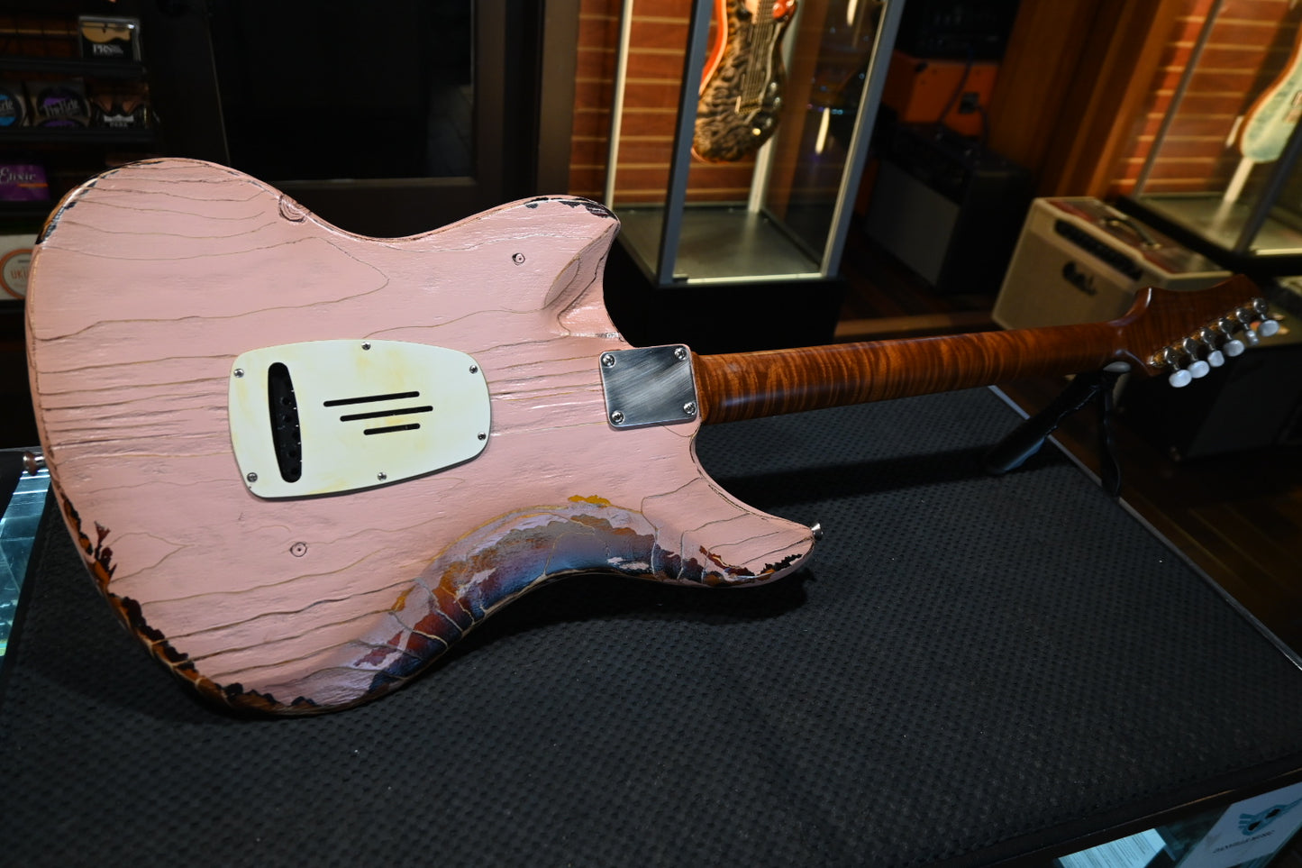 Kauer Electronliner 2026 - Weathered Shell Pink over 3-Tone Sunburst Guitar #157