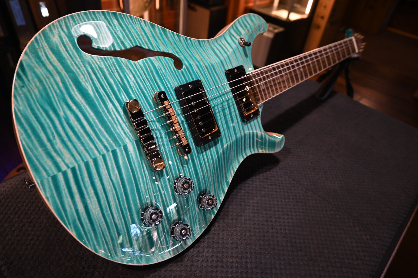 PRS Wood Library McCarty 594 Semi-Hollow Danville Music 35th Anniversary Artist Top - Bahamian Blue Guitar #8196