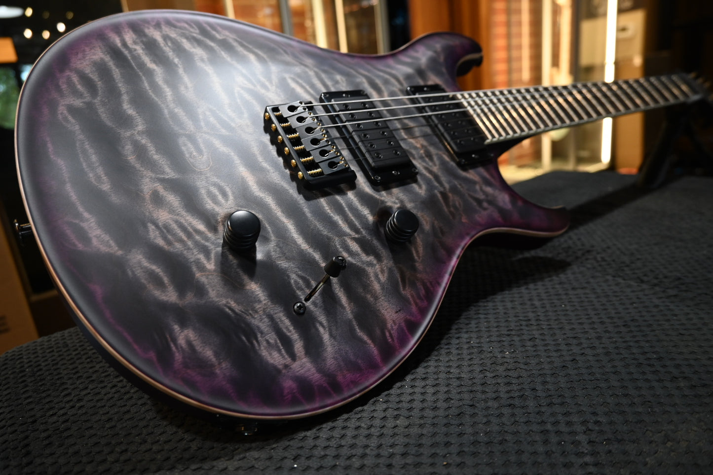PRS Wood Library Holcomb 10-Top One-Piece Quilt - Charcoal Purple Burst Satin Guitar #2635