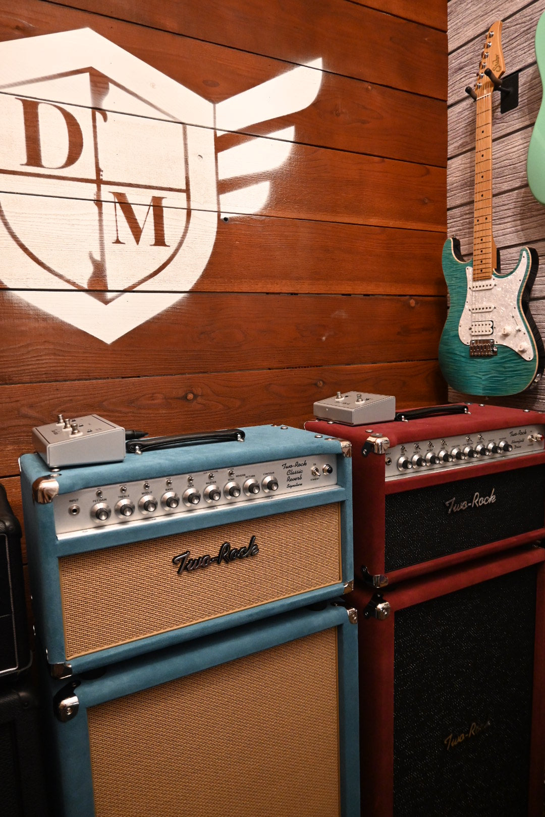 Two Rock Classic Reverb Signature w/Matching 2x12 Cabinet - Medium Blue Suede Amplifier #1550