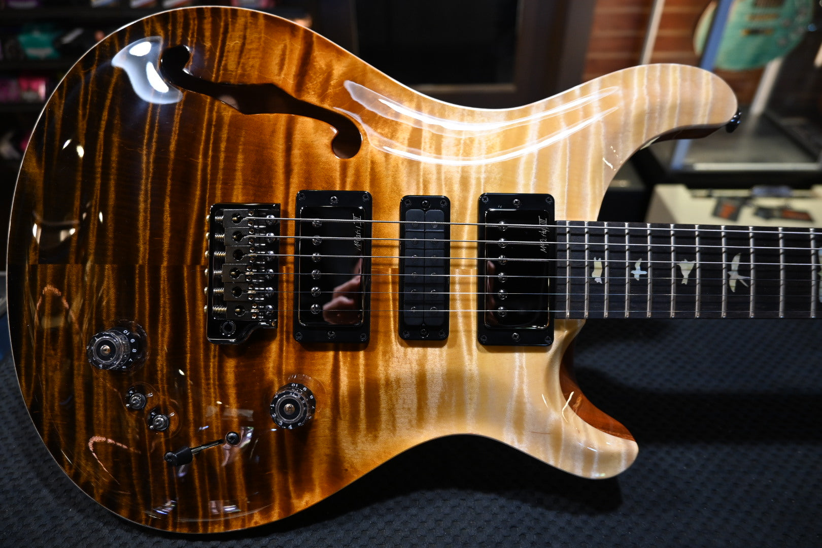 PRS Wood Library Special Semi-Hollow Danville Music 35th Anniversary Artist Top - Sandstorm Fade Guitar #6048 - Danville Music