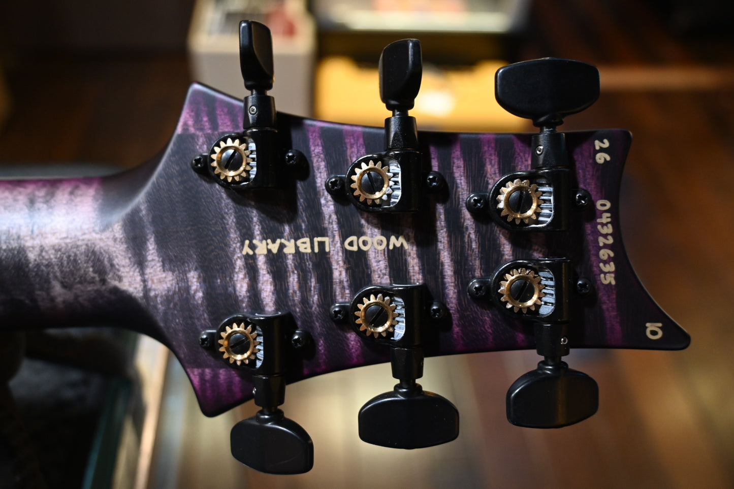 PRS Wood Library Holcomb 10-Top One-Piece Quilt - Charcoal Purple Burst Satin Guitar #2635