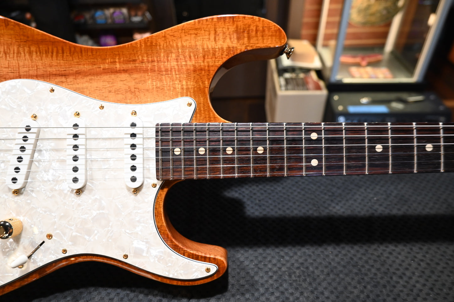 Tom Anderson Drop Top Classic Shorty Hollow Koa 2023 - Light Tobacco Shaded Edge Guitar #123A