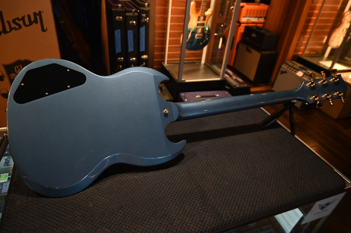 Gibson Custom Shop 1963 Les Paul SG Custom 3-Pickup Bigsby VOS “Hendrix” PSL - Pelham Blue Guitar #3063 - Danville Music