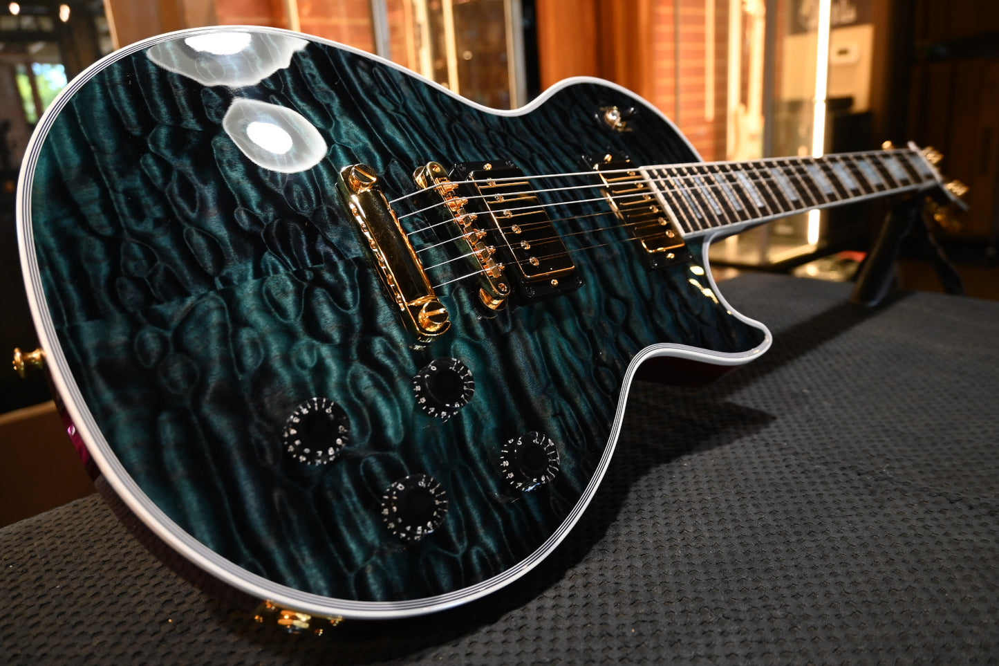 Gibson Custom Shop Les Paul Axcess Custom 5A Quilt PSL - Nordic Blue Guitar #1165