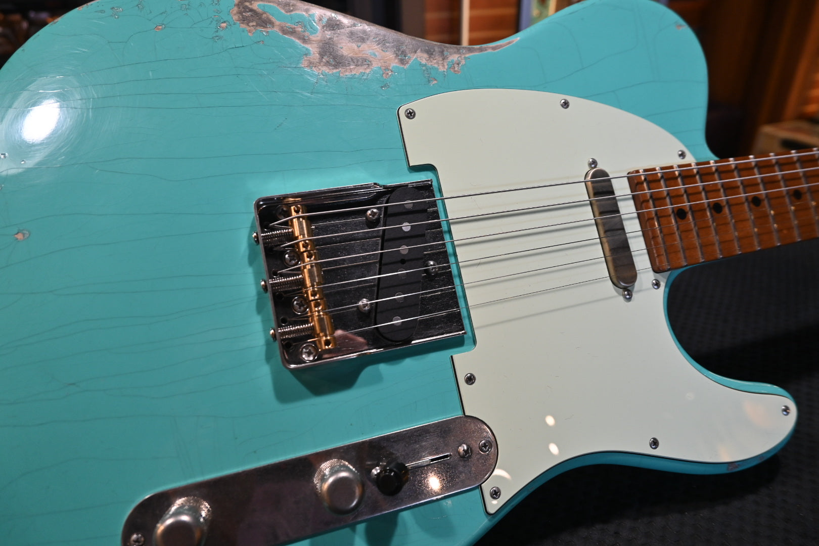 Tom Anderson T Icon In-Distress - Seafoam Green Guitar #725N - Danville Music