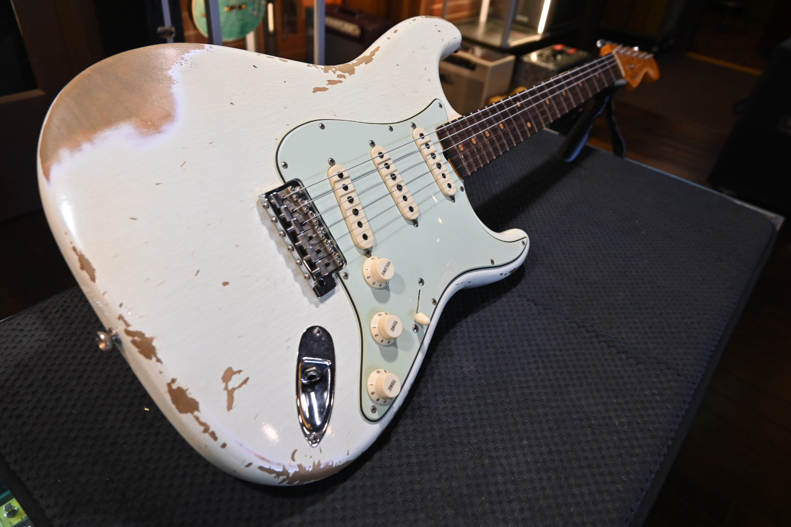 Fender Custom Shop 1959 Stratocaster Heavy Relic 2019 - Aged Olympic White Guitar #3200 - Danville Music