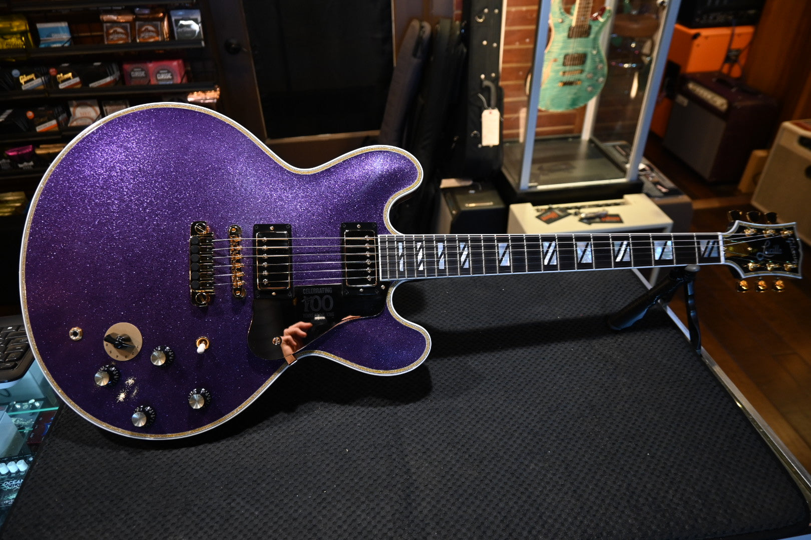 Gibson Custom Shop B.B. King Lucille Legacy One-of-a-Kind - Purple Sparkle Guitar #2889 - Danville Music