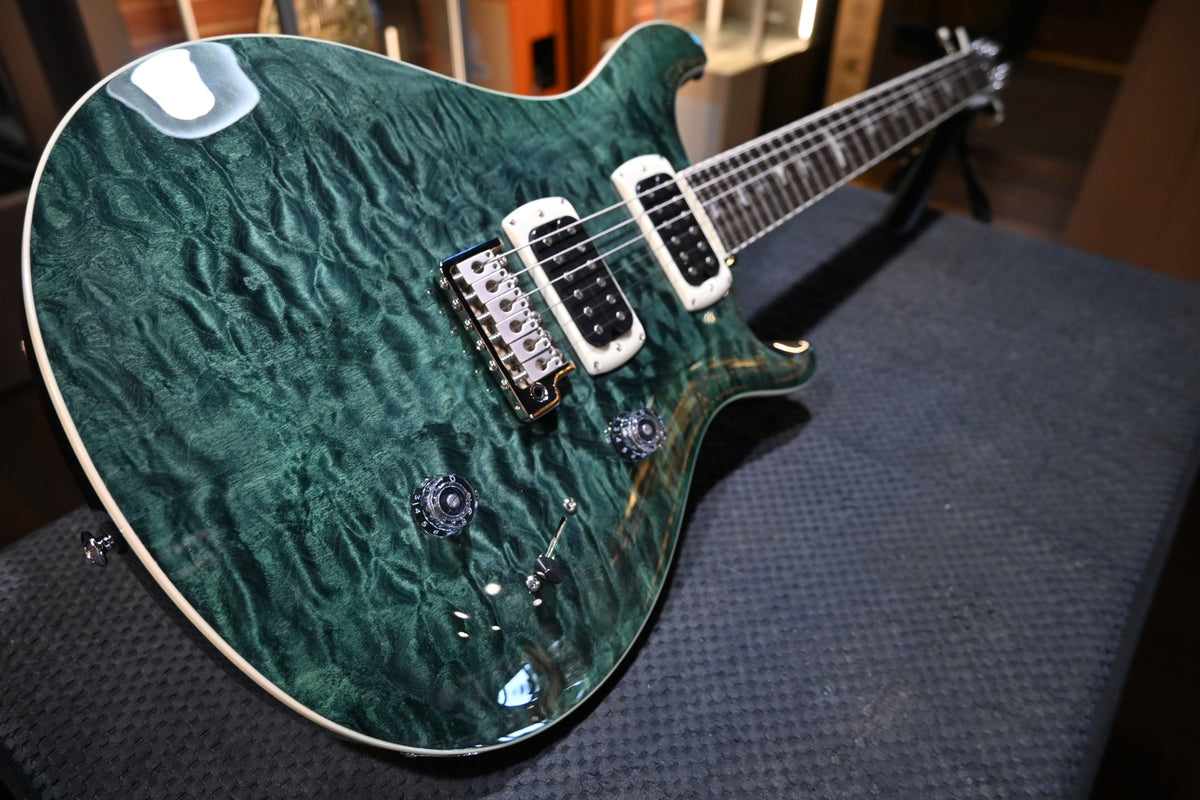 PRS SE Custom 24 Quilt - Teal Black Guitar #3352