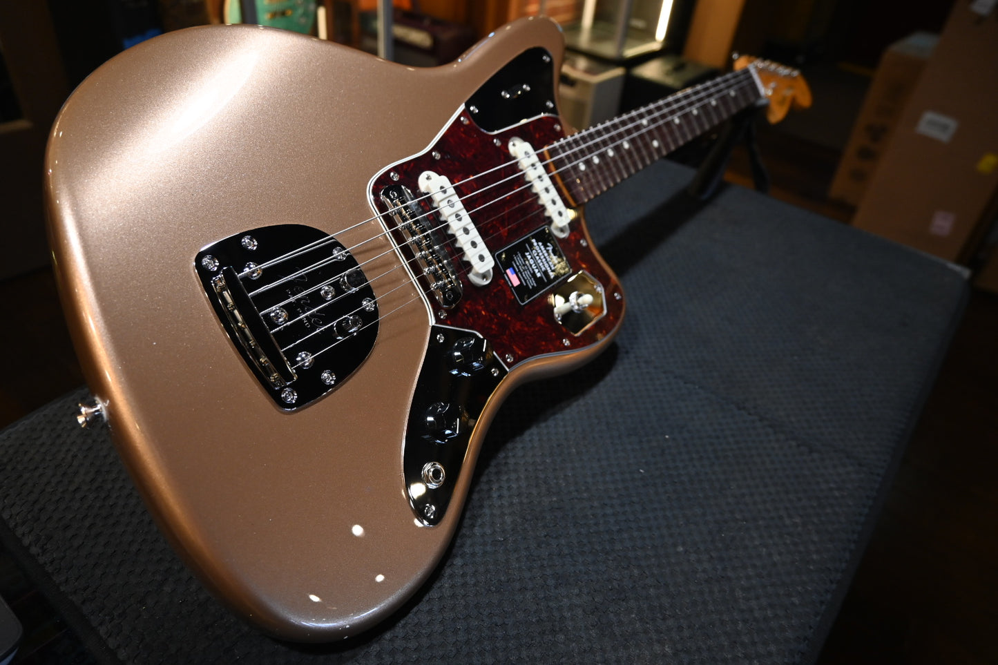 Fender American Professional Classic Jaguar - Faded Firemist Gold Guitar #8124