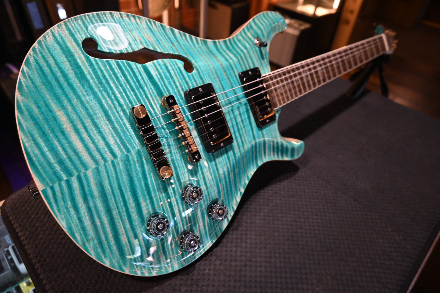 PRS Wood Library McCarty 594 Semi-Hollow Danville Music 35th Anniversary Artist Top - Bahamian Blue Guitar #8197