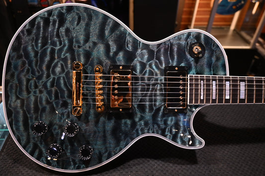 Gibson Custom Shop Les Paul Axcess Custom 5A Quilt PSL - Nordic Blue Guitar #0416 - Danville Music