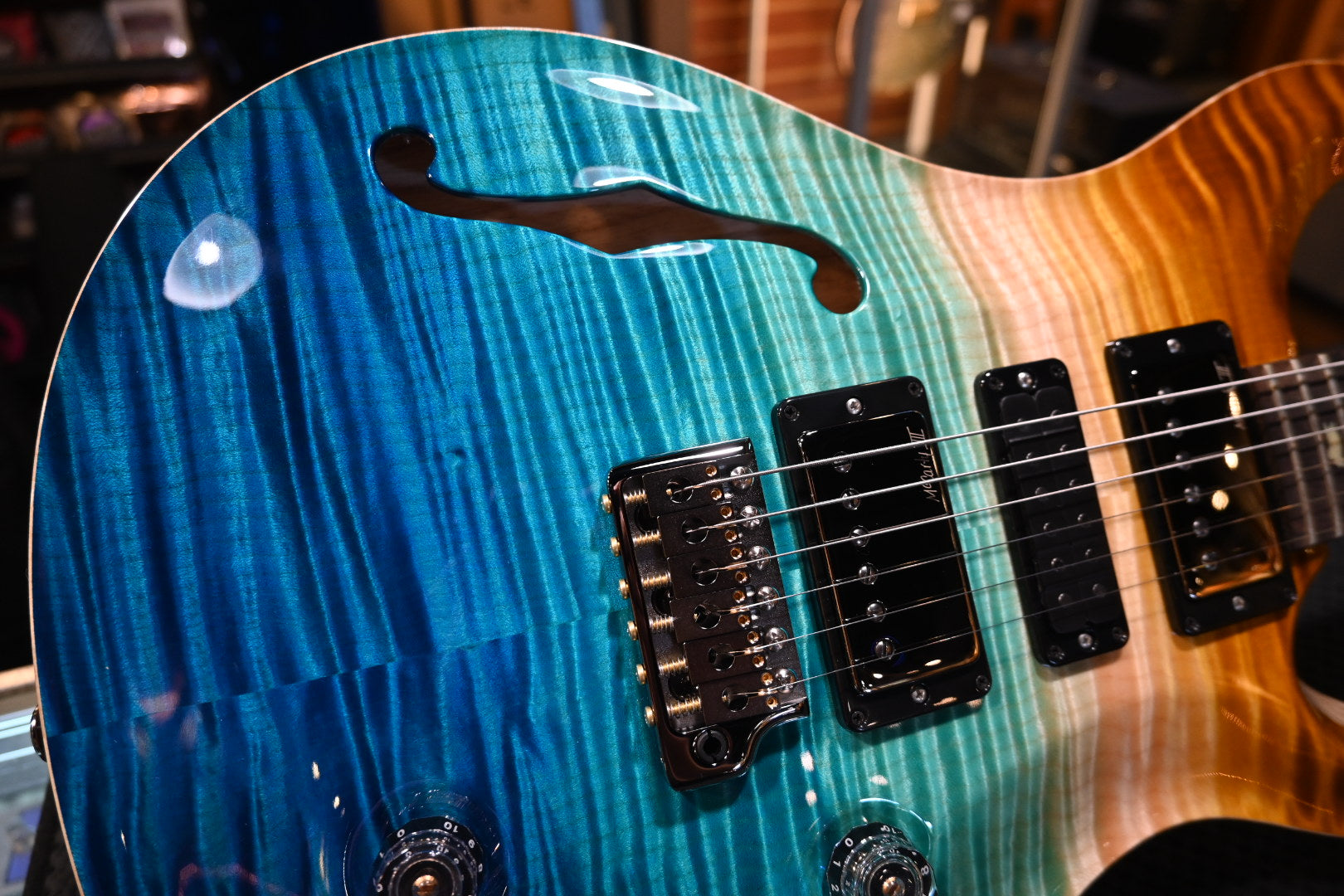 PRS Wood Library Special Semi-Hollow Danville Music 35th Anniversary Artist Top - Beach Fade Guitar #5863 - Danville Music