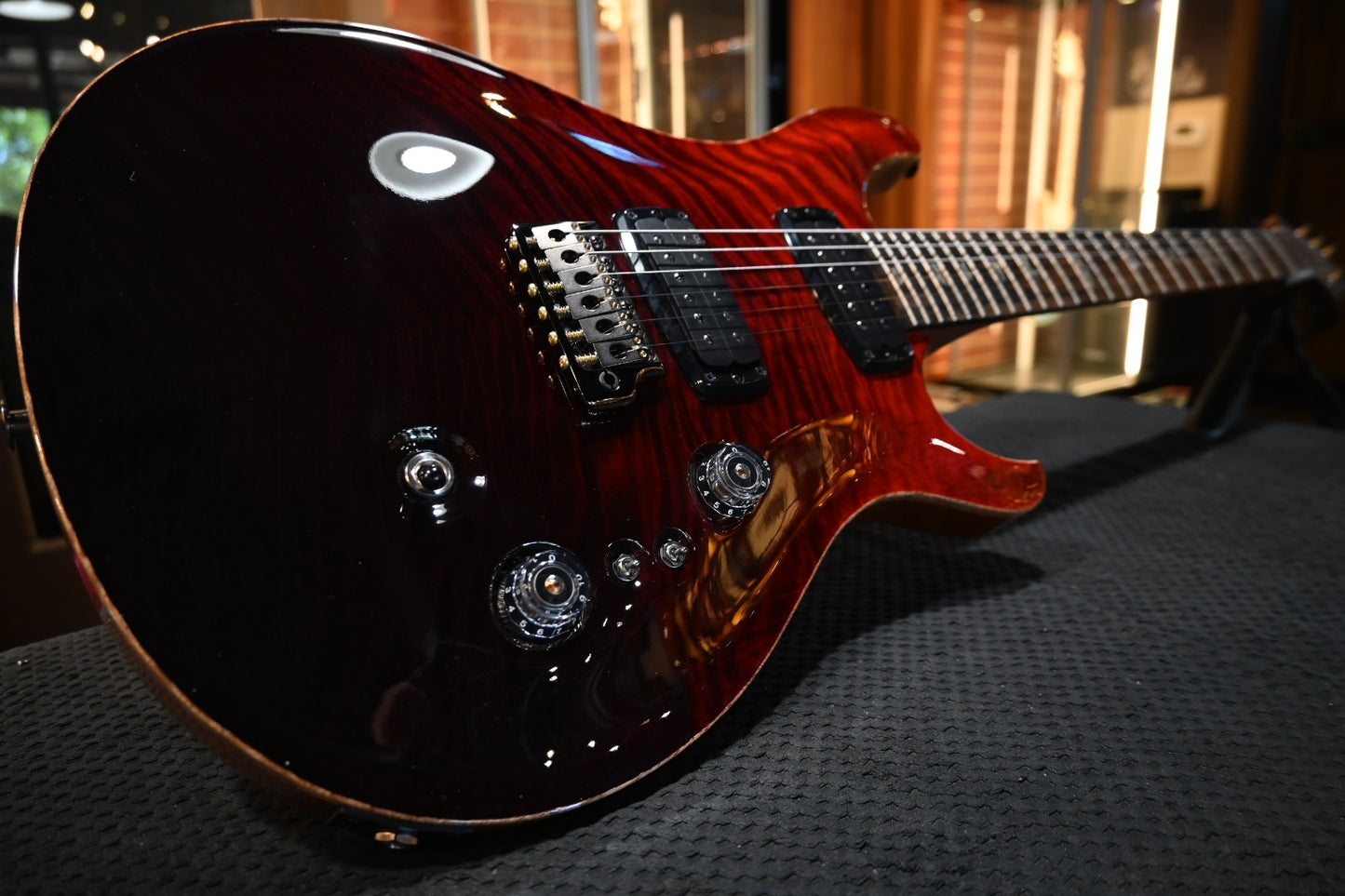 PRS Custom 24-08 Mango Limited Edition - Fire Red to Grey Black Fade Guitar #4078