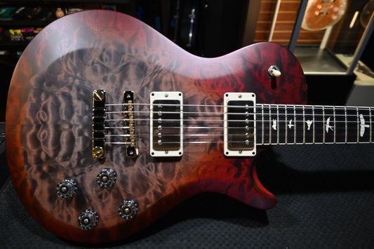 PRS Wood Library S2 McCarty SC 594 Single-Cut Quilt - Faded Gray Black Cherry Burst Satin Guitar #8889