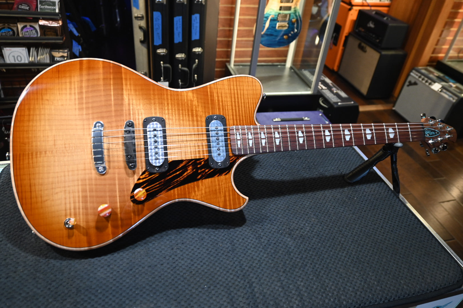 Powers Electric A-Type Select Maple FF42 Hard Tail - Wild Honey Burst Guitar #B101 - Danville Music