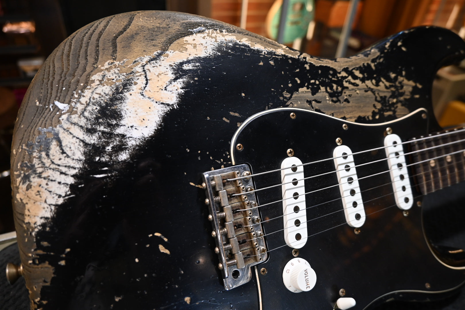 Fender Custom Shop 1965 Stratocaster Super Heavy Relic - Aged Black Guitar #7288 - Danville Music