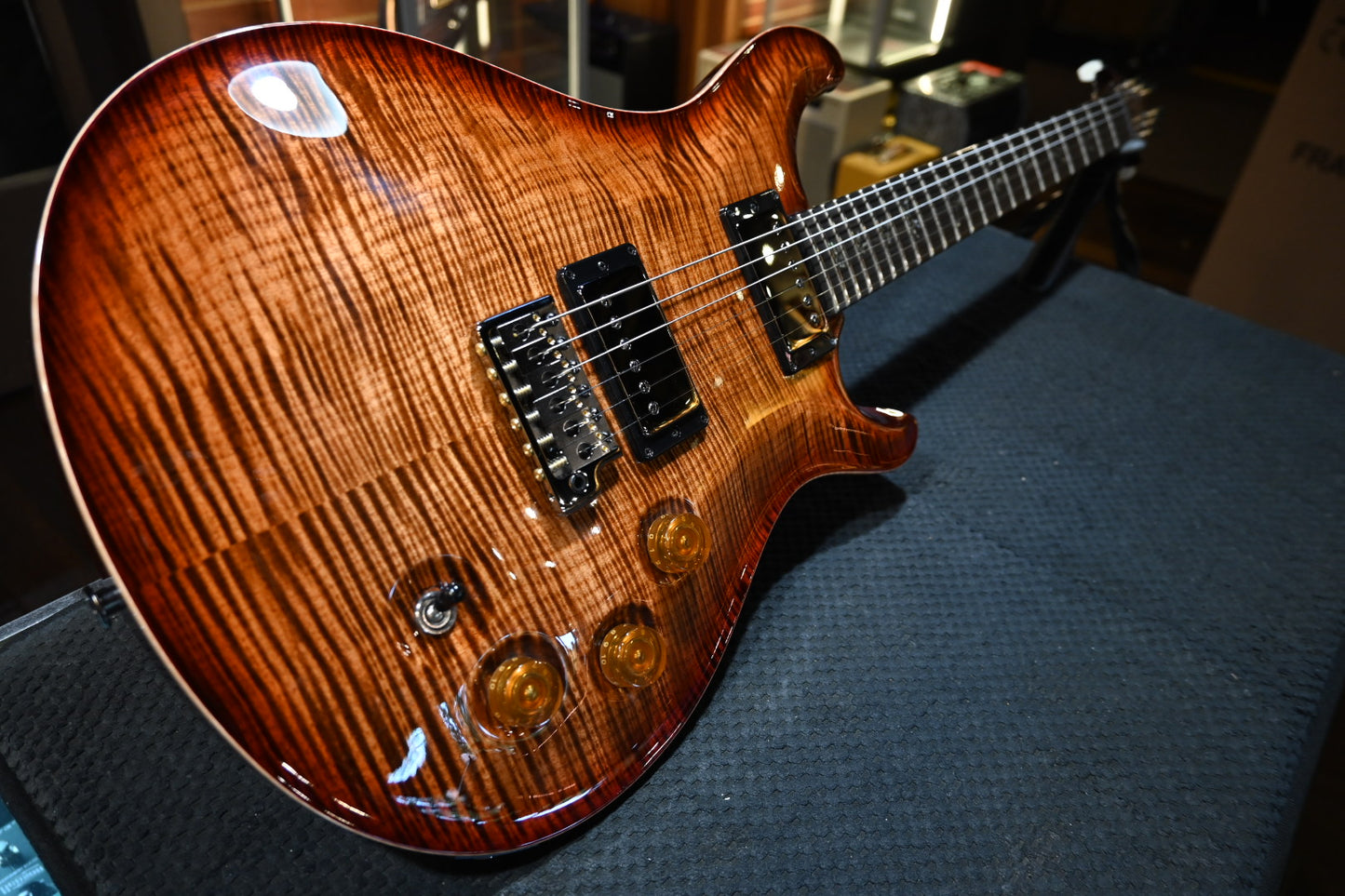 PRS Wood Library DGT 10-Top Ebony - Copperhead Cherry Burst Guitar #2554