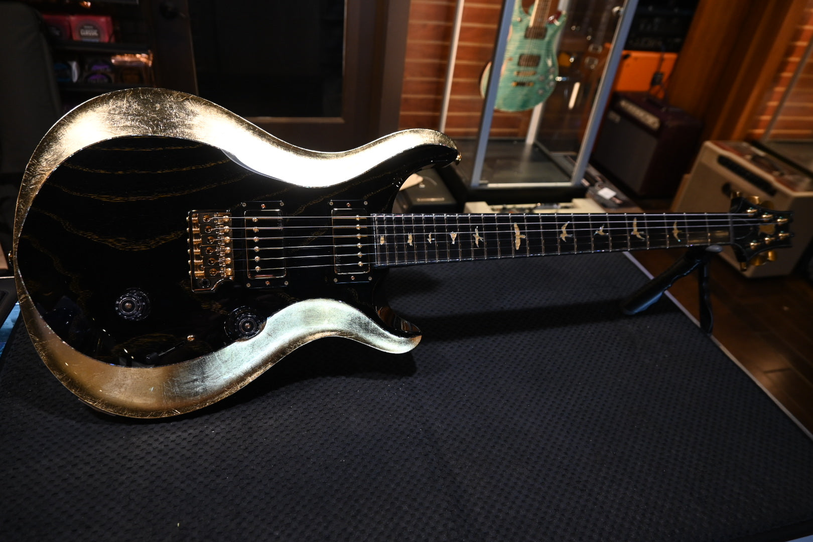 PRS Private Stock Custom 24 - Black Gold Foil Guitar #11673 - Danville Music