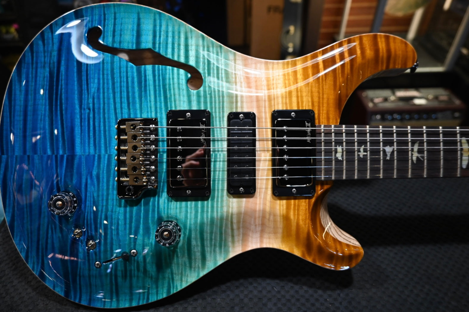 PRS Wood Library Special Semi-Hollow Danville Music 35th Anniversary Artist Top - Beach Fade Guitar #5863 - Danville Music
