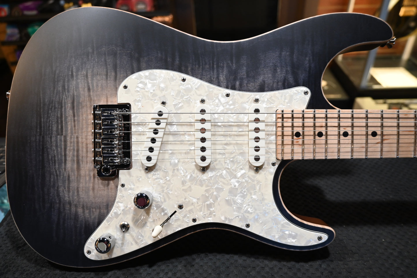 Tom Anderson Drop Top Classic - Satin Super Natural Black Guitar #425P - Danville Music