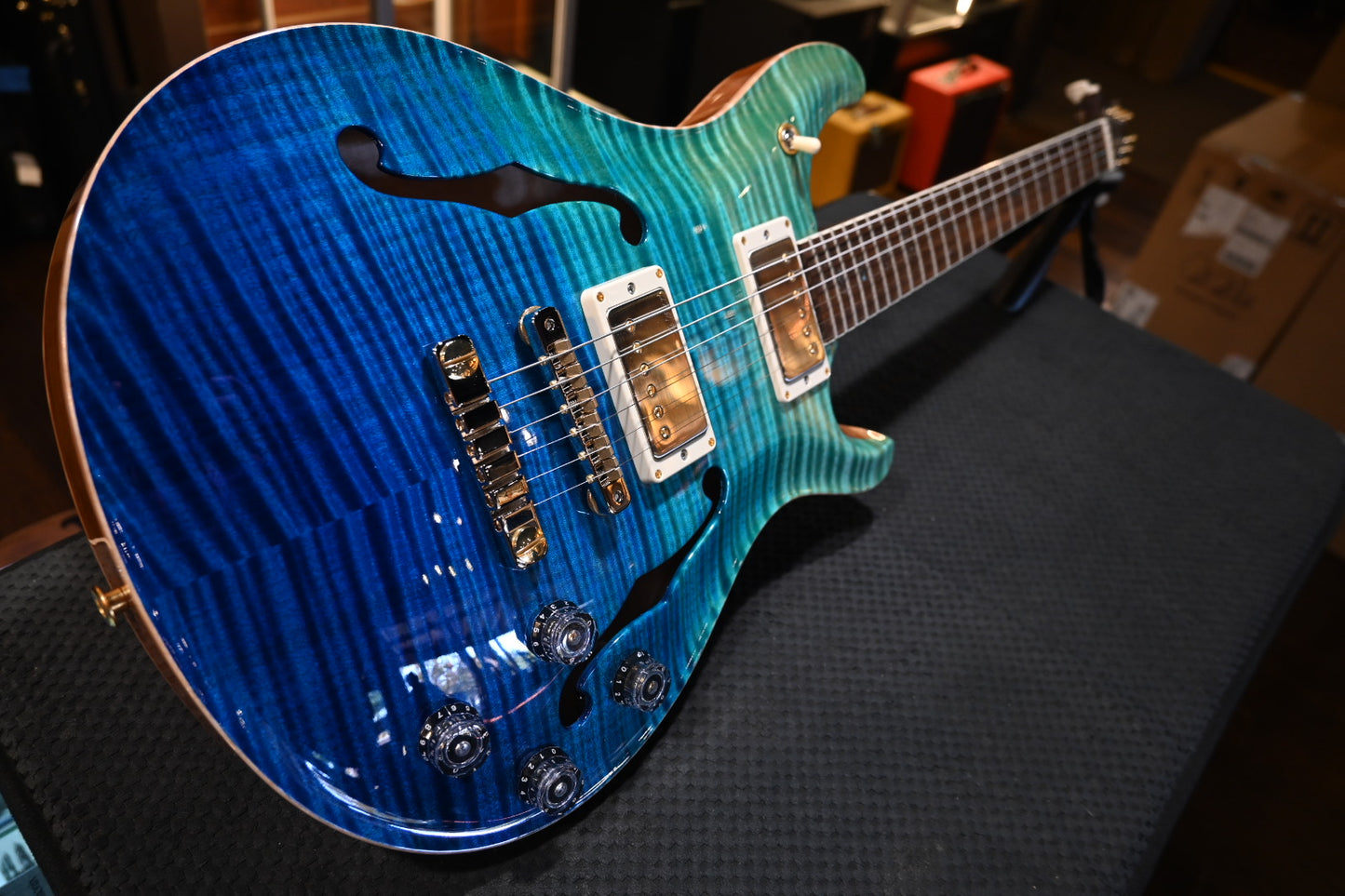 PRS Wood Library McCarty 594 Hollowbody II 10-Top Brazilian Rosewood - Blue Fade Guitar #1911