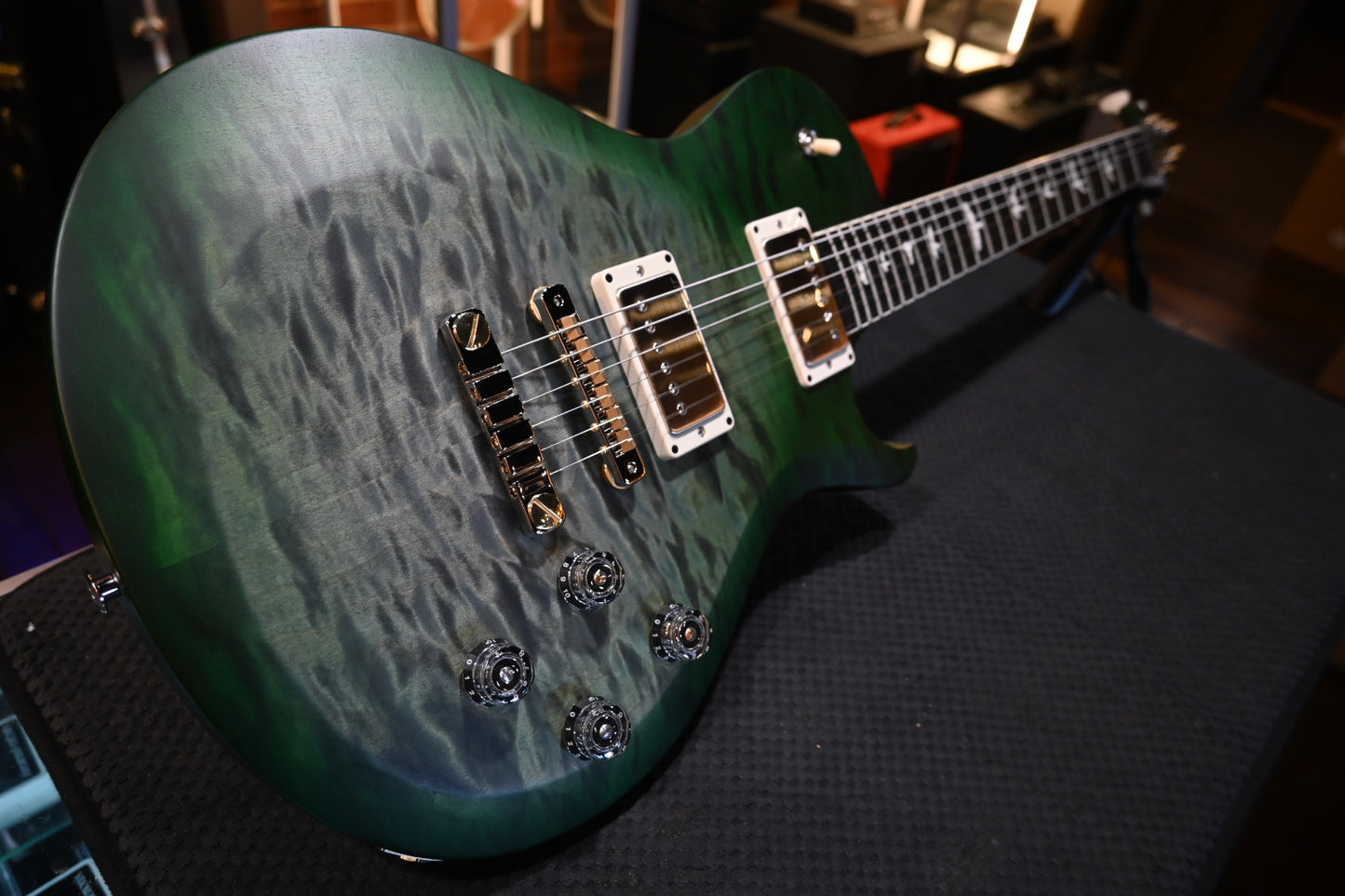 PRS Wood Library S2 McCarty SC 594 Single-Cut Quilt - Faded Gray Black Green Burst Guitar #8897