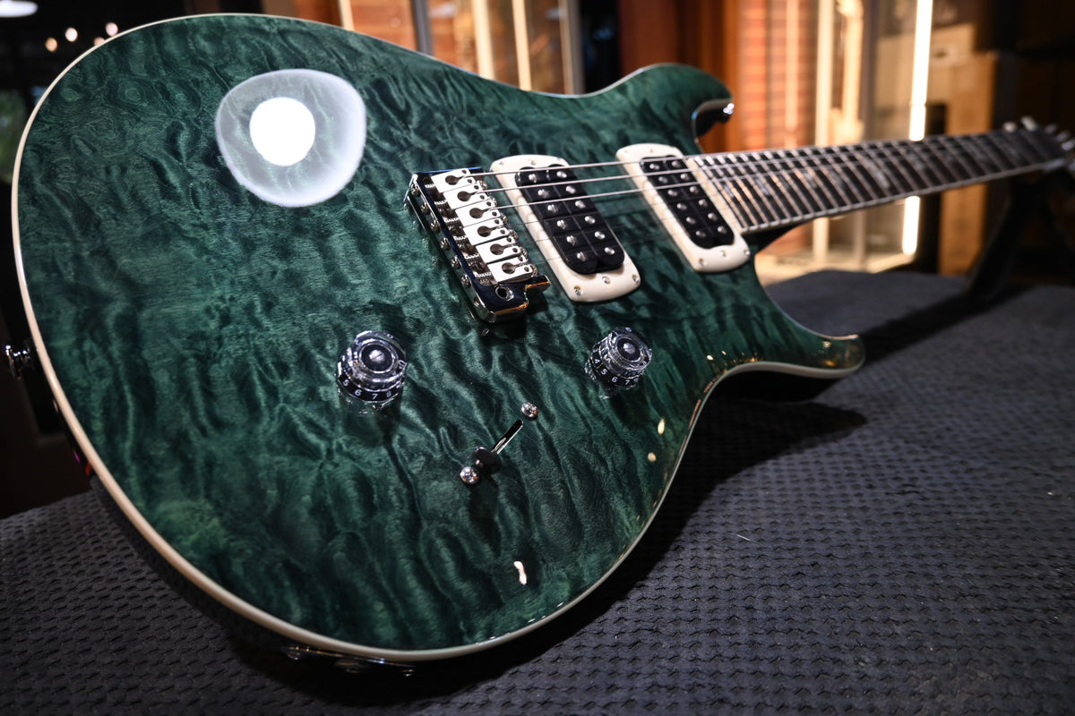 PRS SE Custom 24 Quilt - Teal Black Guitar #3352
