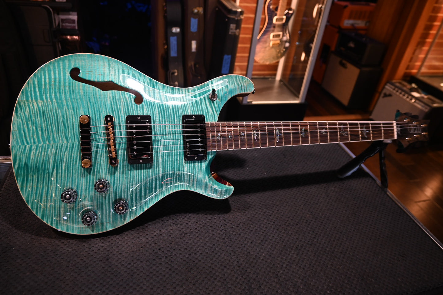 PRS Wood Library McCarty 594 Semi-Hollow Danville Music 35th Anniversary Artist Top - Bahamian Blue Guitar #8202