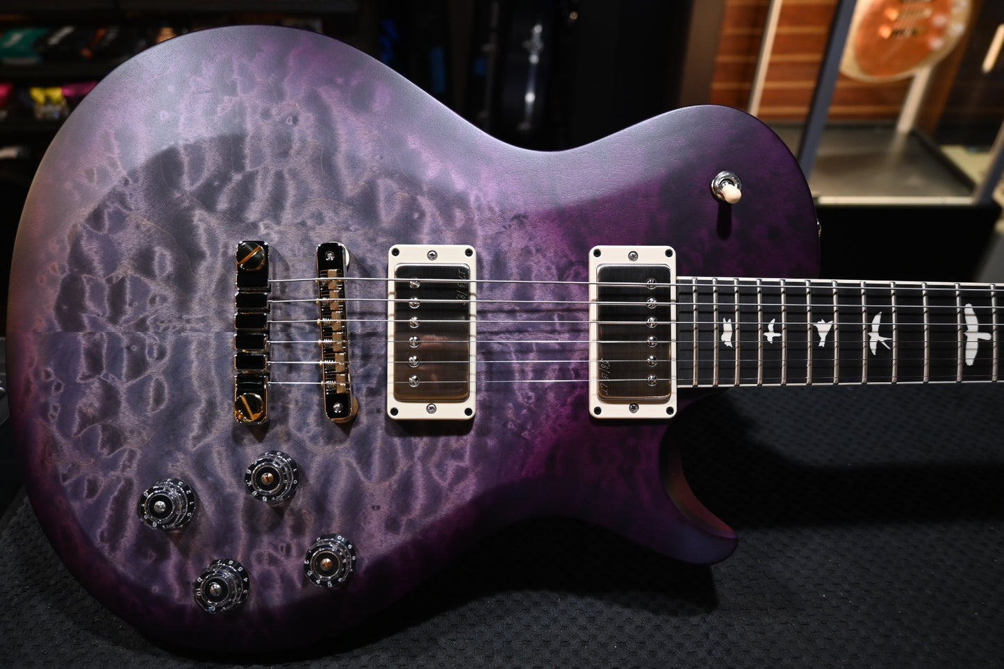 PRS Wood Library S2 McCarty SC 594 Single-Cut Quilt - Faded Gray Black Purple Burst Satin Guitar #8898