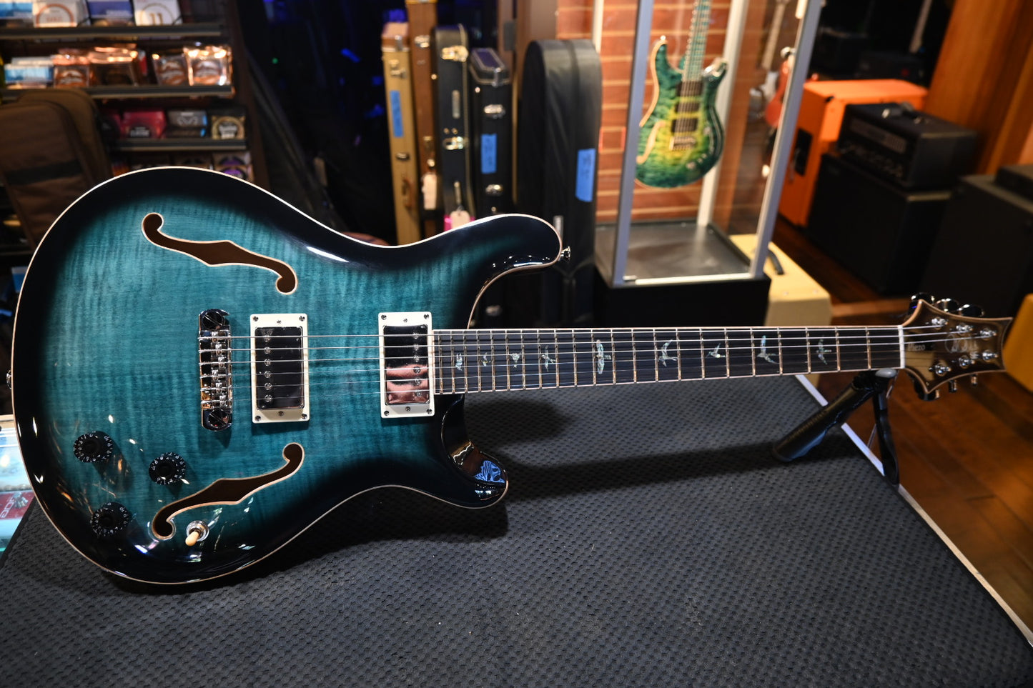 PRS SE Hollowbody II Piezo - Peacock Blue Guitar #1142