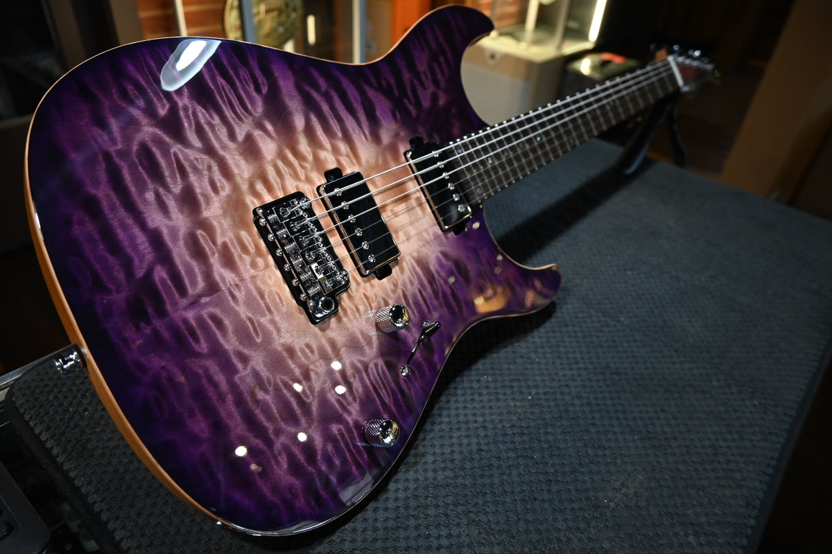 Mayones Aquila Elite V24 S 6 4A Quilt - Purple Iris Guitar #2722