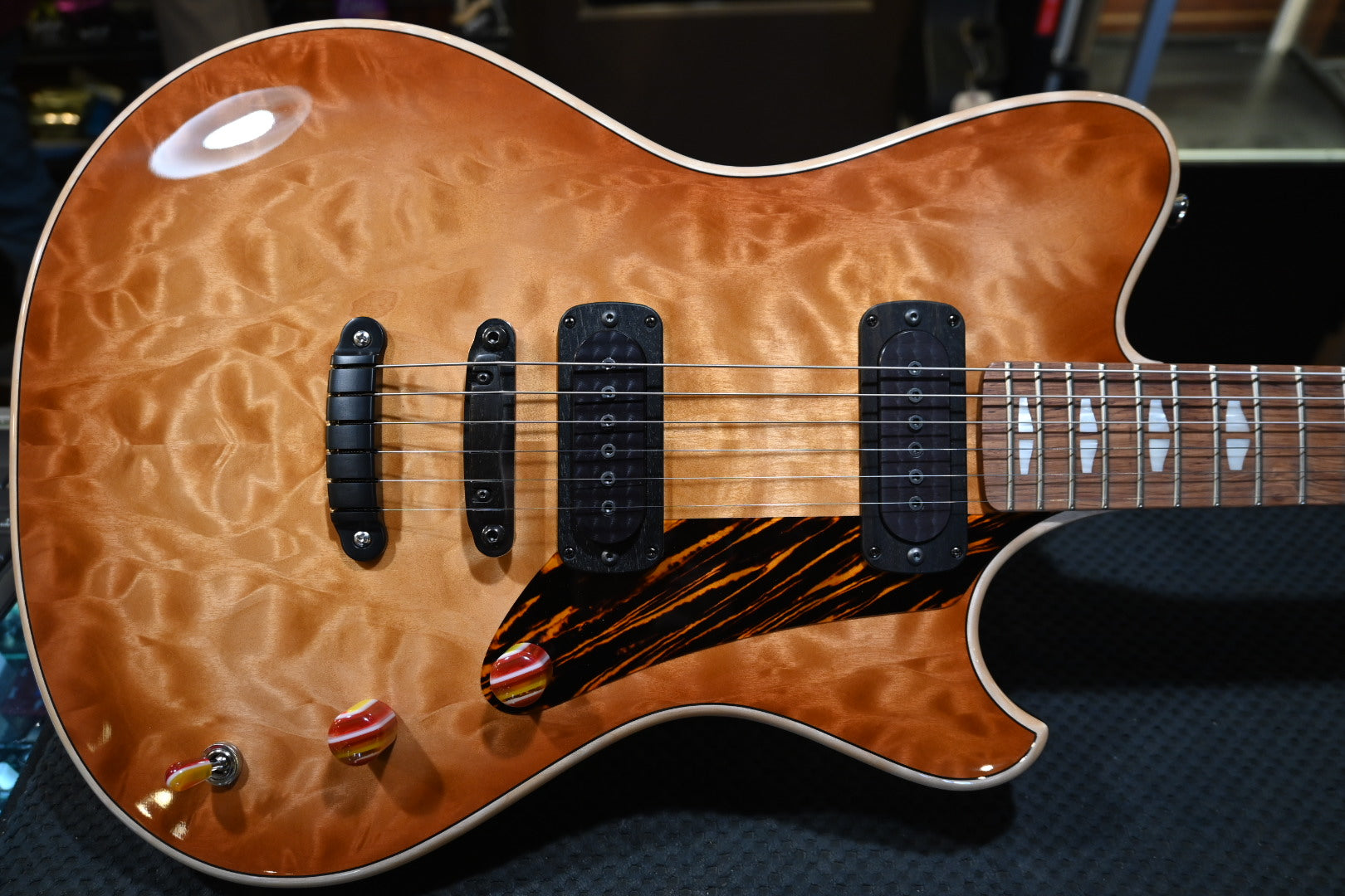 Powers Electric A-Type Select Quilt FF42 Hard Tail - Pale Ale Guitar #B293 - Danville Music