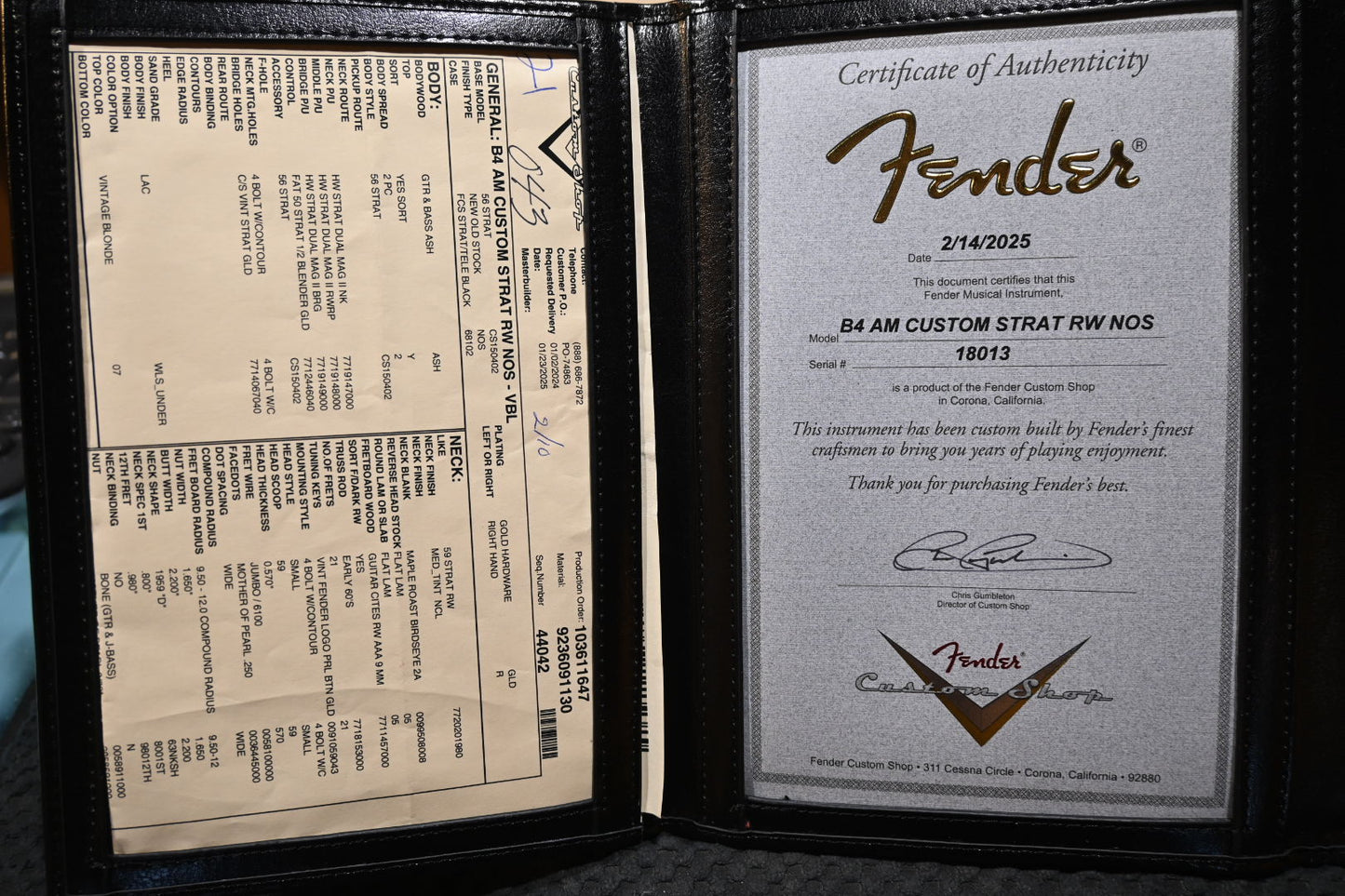 Fender Custom Shop B4 AM Custom Stratocaster RW NOS 2025 - Vintage Blonde Guitar #8103