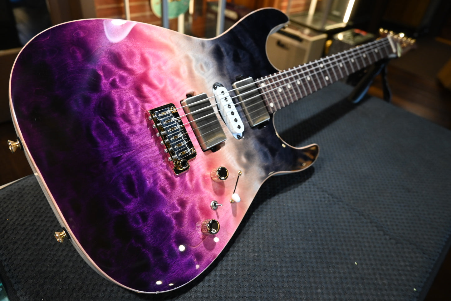 Tom Anderson Angel Quilt - Cosmic Purple Double Wipeout Guitar #225N - Danville Music