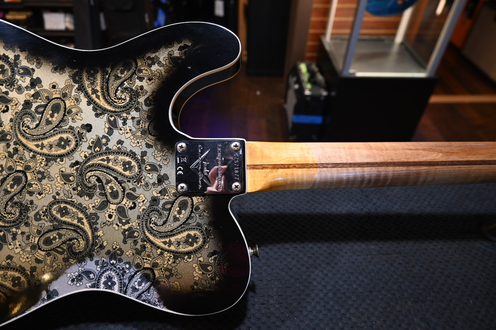 Fender Custom Shop LTD Dual P-90 Telecaster Relic 2023 - Aged Black Paisley Guitar #1877 - Danville Music