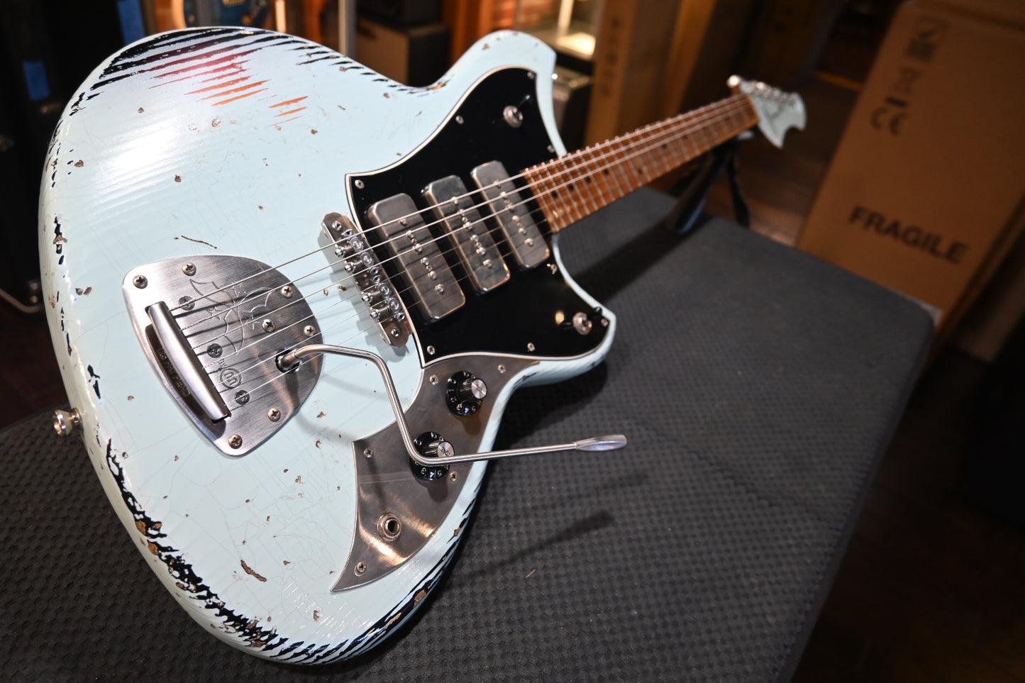 Novo Custom Serus J P3 - Sonic Blue over ‘64 3-Tone Burst Guitar #1439 - Danville Music