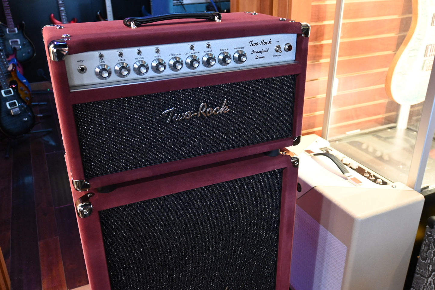 Two Rock Bloomfield Drive w/ Matching 2x12 Cabinet - Burgundy Suede Amplifier #892