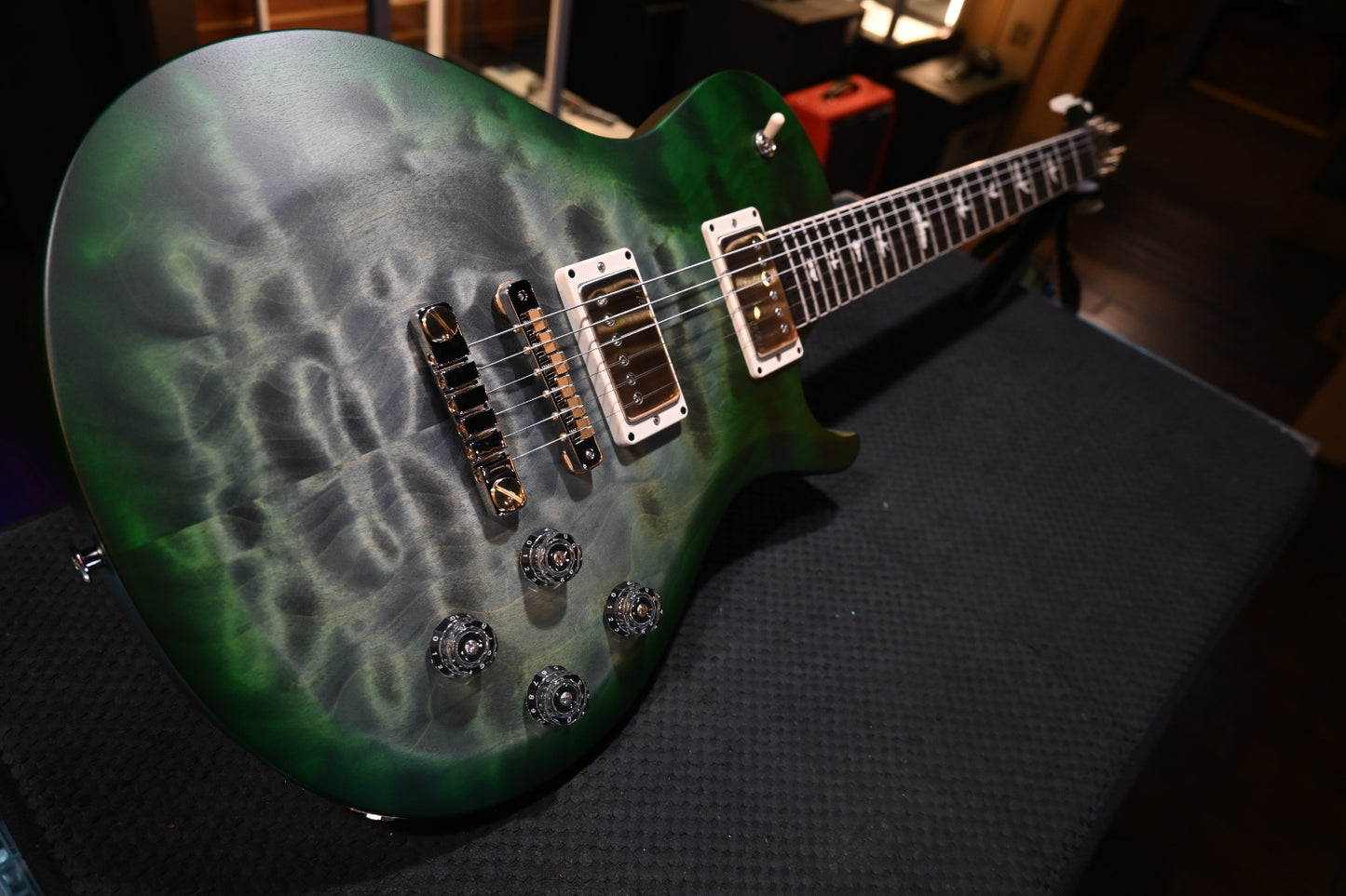 PRS Wood Library S2 McCarty SC 594 Single-Cut Quilt - Faded Gray Black Green Burst Satin Guitar #9908