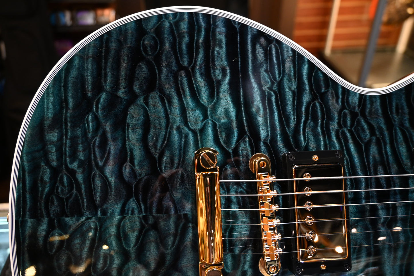 Gibson Custom Shop Les Paul Axcess Custom 5A Quilt PSL - Nordic Blue Guitar #1165