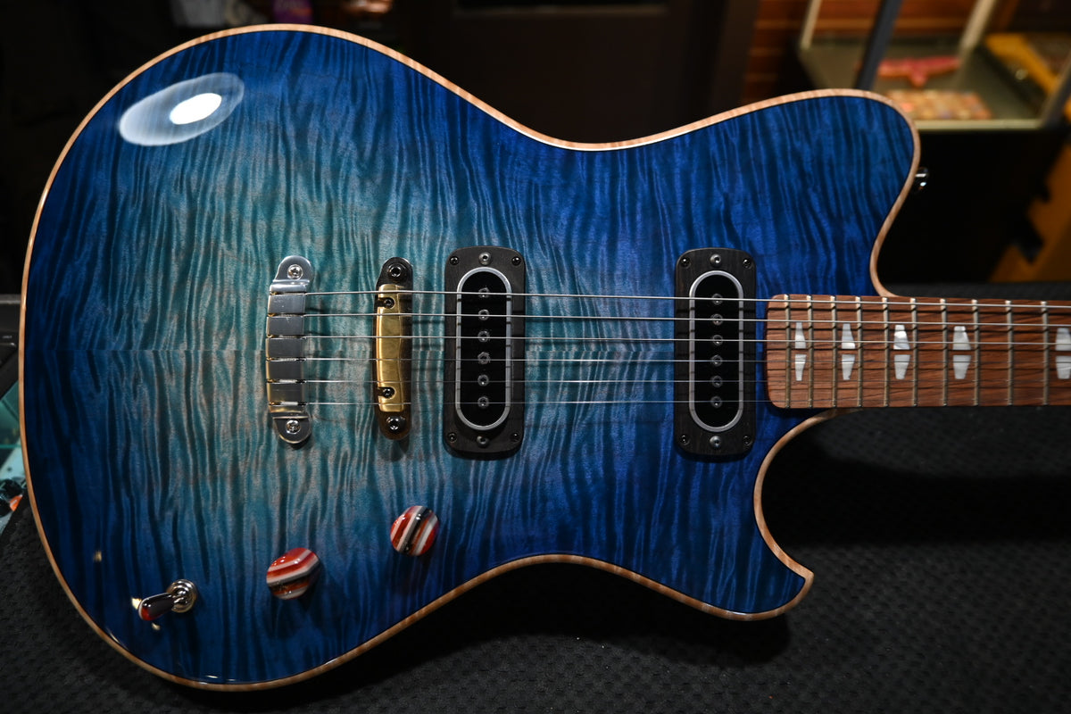 Powers Electric A-Type Select Quilt Maple PF42 Hard Tail - Aegean Burst Guitar #B555