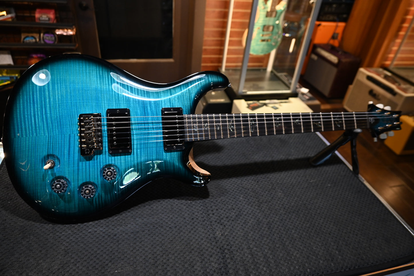 PRS Wood Library DGT 10-Top - Carroll Blue Smokeburst Guitar #2556 - Danville Music