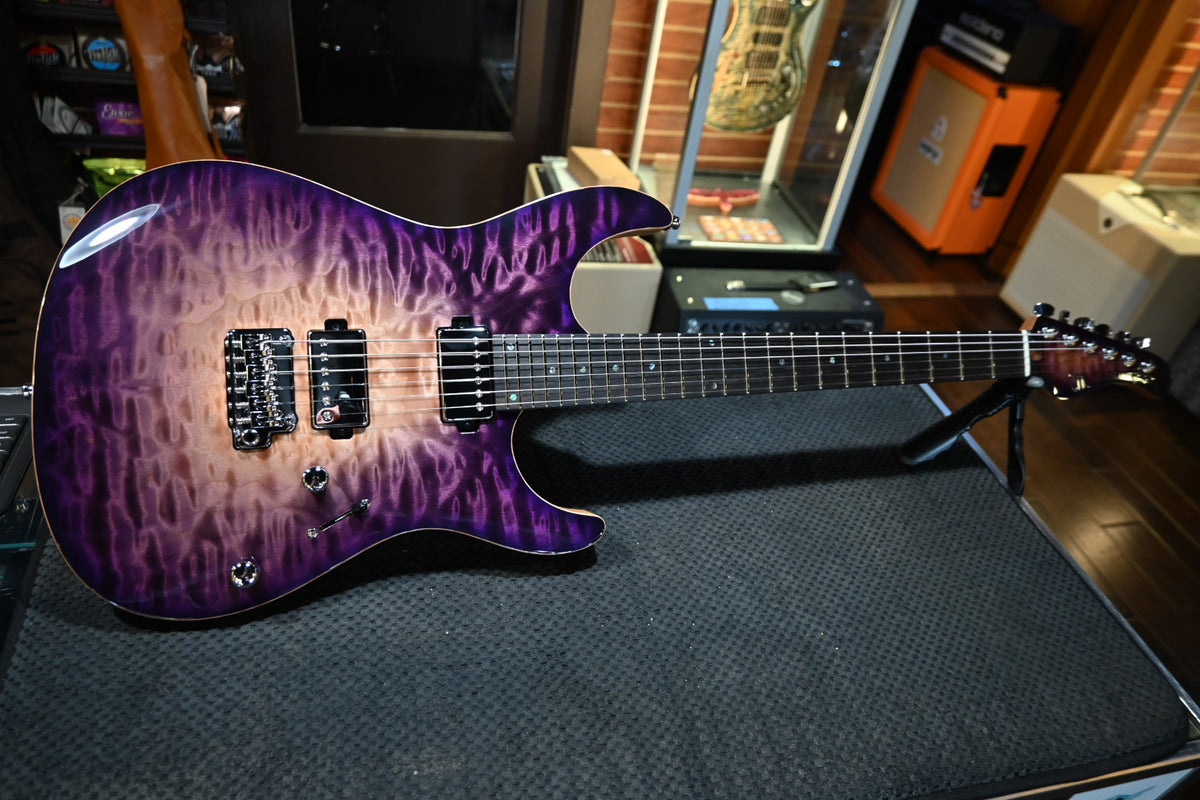 Mayones Aquila Elite V24 S 6 4A Quilt - Purple Iris Guitar #2722
